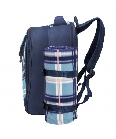 45x 53 for Picnic Family and Lovers Gifts,Outdoor,BBQ Time apollo walker Picnic Set Backpack for 4 with Cooler Compartment,Detachable Bottle/Wine Holder Including Large Picnic Blanket Blue 